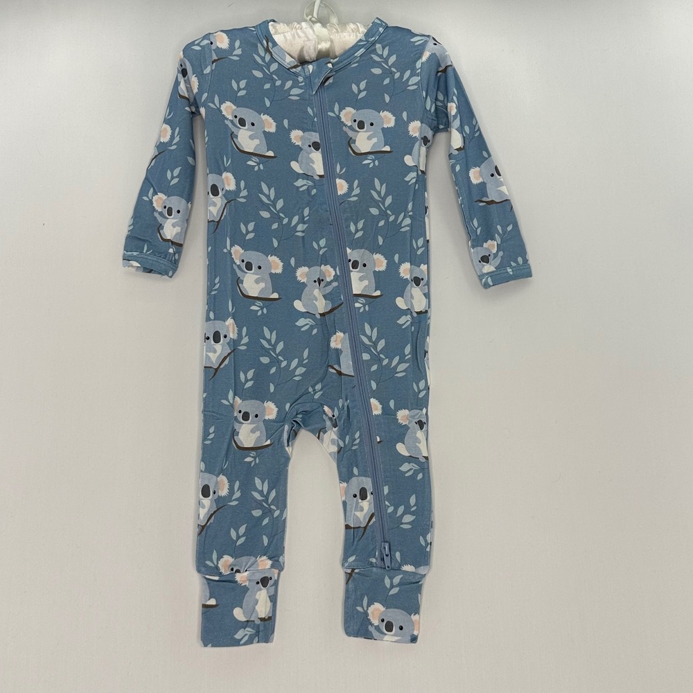 Lucky Elk Koala Bamboo Viscose 2-Way Zip Romper Sleeper Blue 6-9M soft cozy Baby